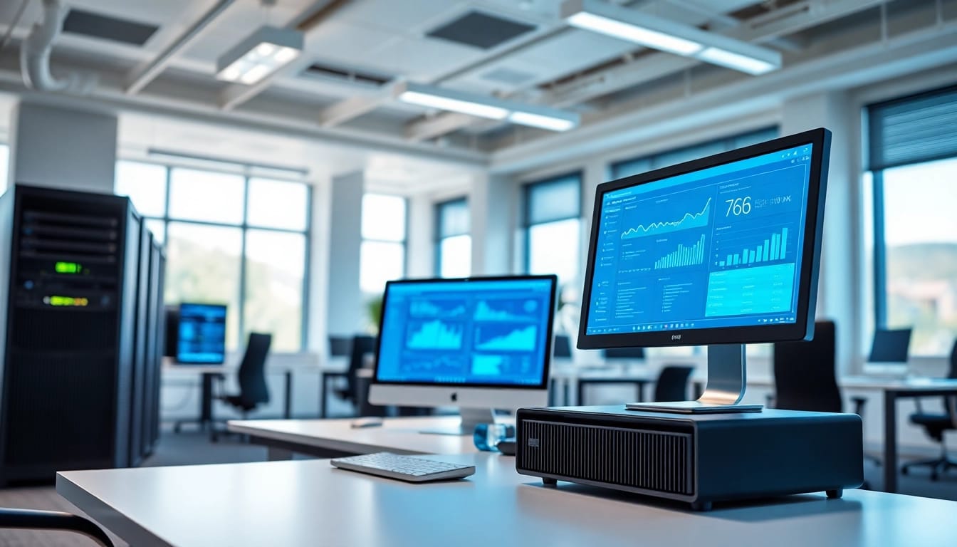 Server 2025 Standard für KMU in a modern office environment with innovative technology.