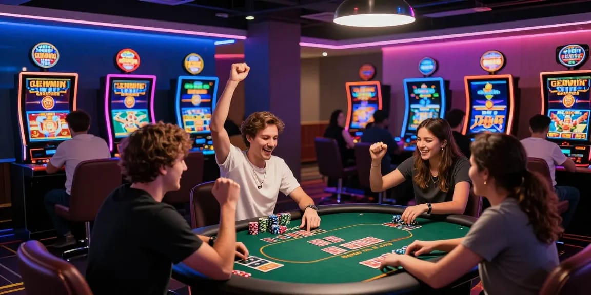 Exciting gaming scene at https://gemwin.pics/ showcasing enthusiastic players enjoying casino games.