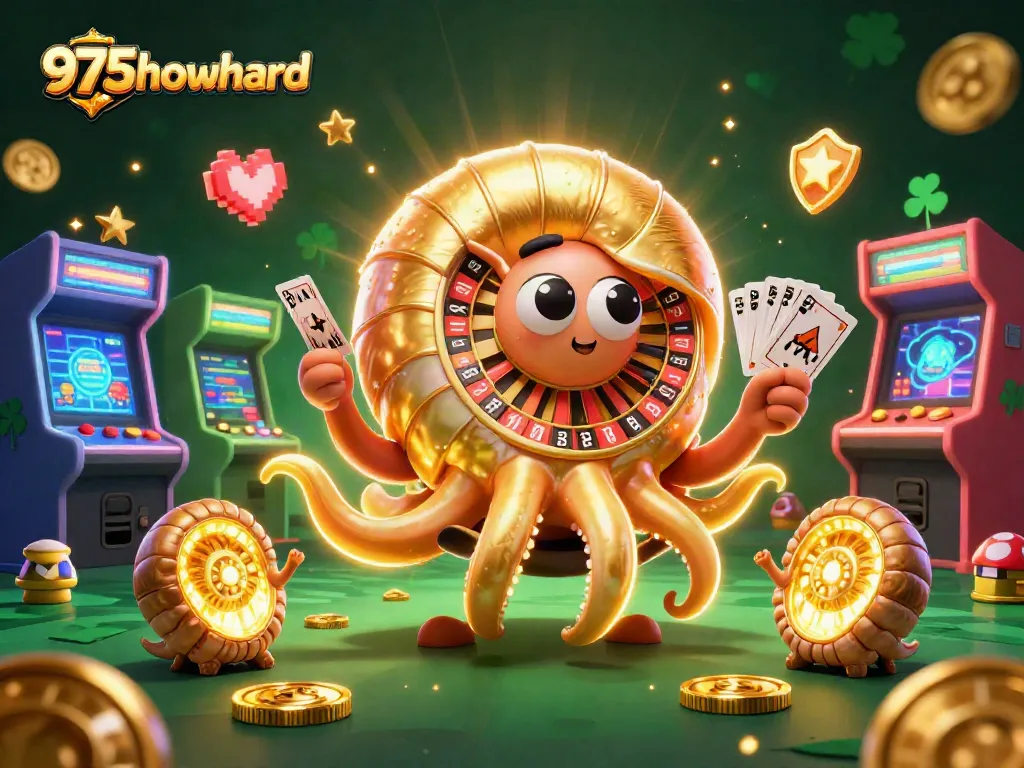 Play exciting games at 975howard featuring a nautilus roulette wheel and glowing game machines.