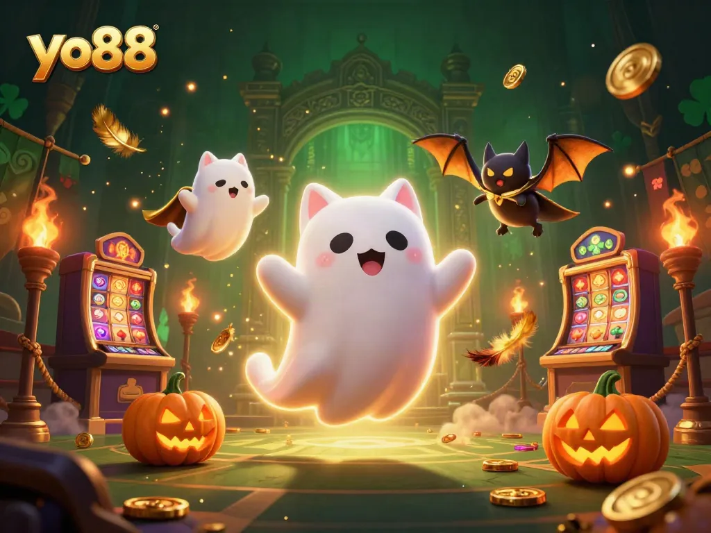 Join the excitement at yo88, where ghost cats and golden jack-o-lanterns illuminate thrilling casino adventures.
