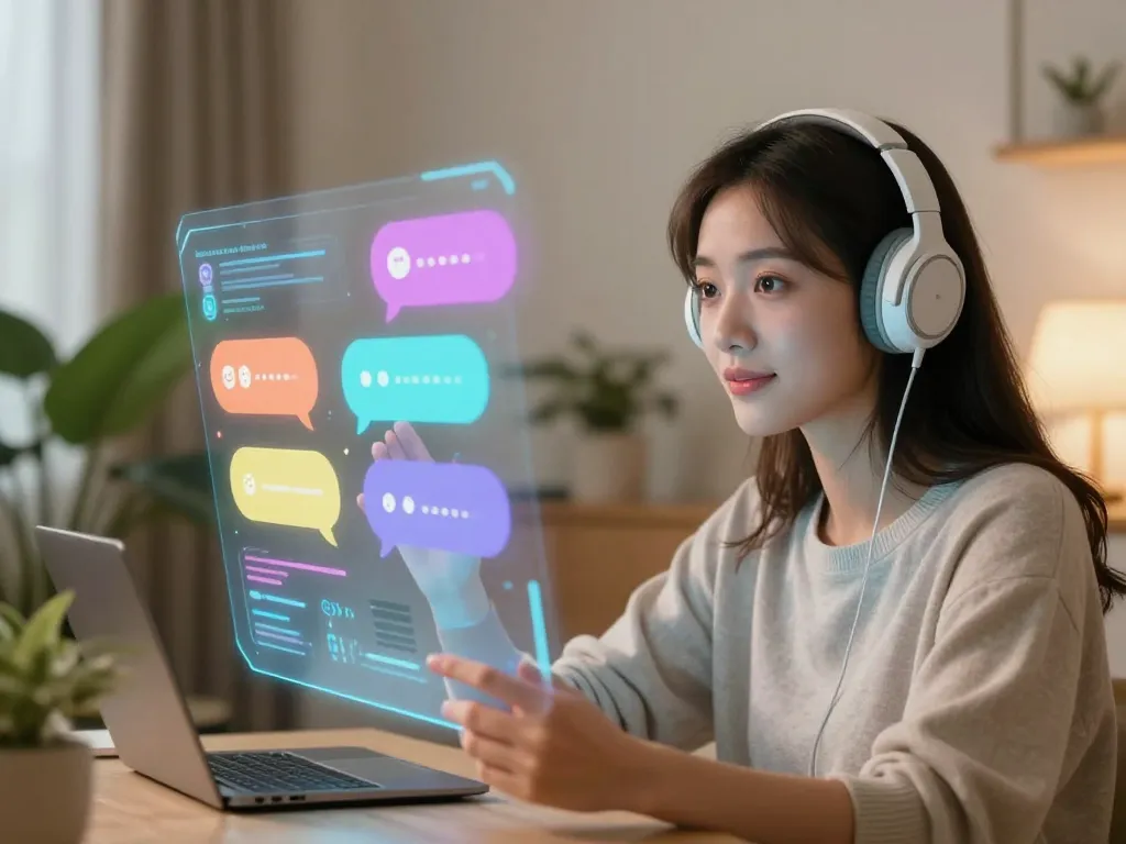 Engaging chat with girlfriend AI in a cozy virtual setting, showcasing emotional connection and interaction.