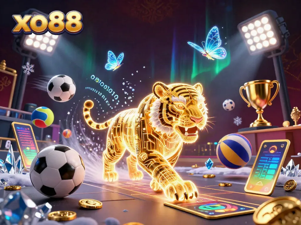 Bet on your favorite games with the vibrant xo 88 casino illustration showcasing dynamic sports elements.
