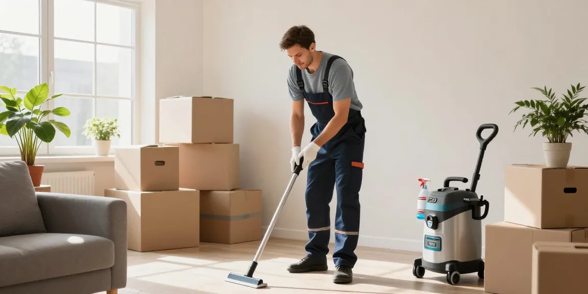 Professional cleaner providing umzugsreinigungen bern in modern apartment, ensuring thorough spotless transition.