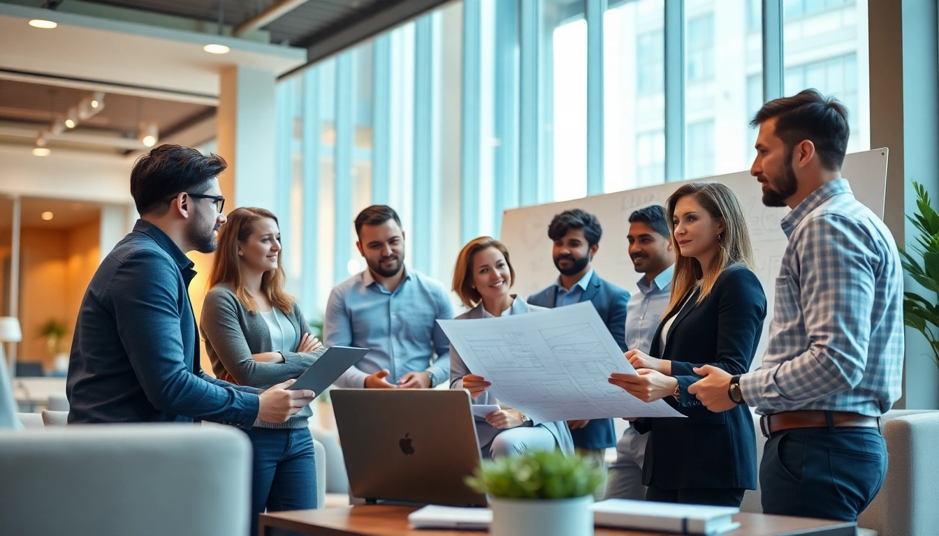 Headhunter Ingenieure in einem modernen Büro bei einer strategischen Besprechung.
